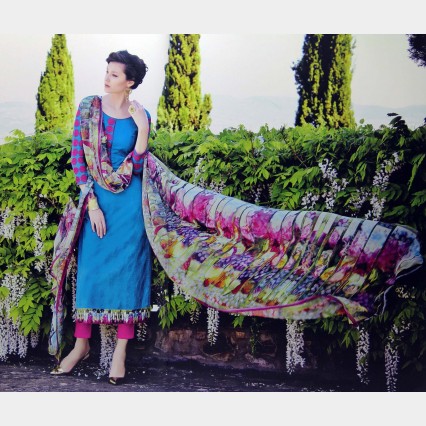 Fair lady’s soft mercerized cotton shalwar Kameez with full embroidery